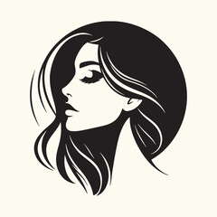 Women Beautiful Face Silhouette vector illustration isolated in an empty background