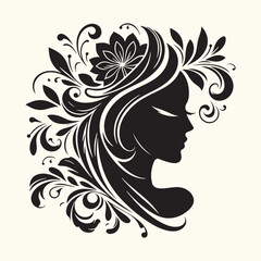 Women Beautiful Face Silhouette vector illustration isolated in an empty background