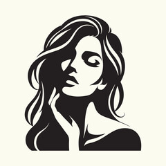 Women Beautiful Face Silhouette vector illustration isolated in an empty background