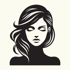 Women Beautiful Face Silhouette vector illustration isolated in an empty background