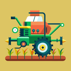 cultivator vector art illustration 