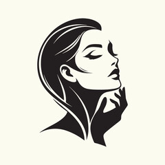 Women Beautiful Face Silhouette vector illustration isolated in an empty background