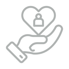 Compassion Vector Line Grey Icon Design