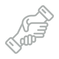 Giving Handshake Vector Line Grey Icon Design