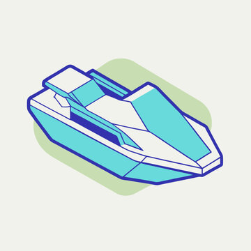 recommend clip art: Jet ski isometric vector icon illustration (3)