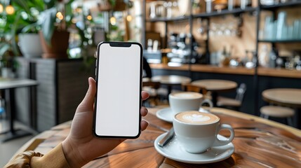 blank mobile screen mockup on white background,generative ai