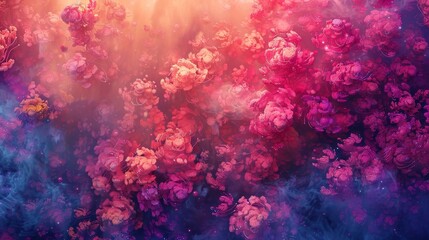 Abstract Pink and Blue Swirling Cloud