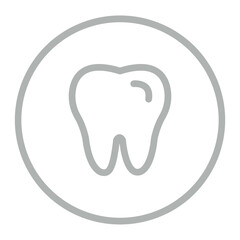 Tooth Vector Line Grey Icon Design