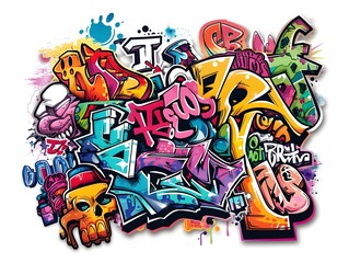 Vibrant Graffiti Inspired Sticker Design for Stylish Streetwear and Graphic Artworks