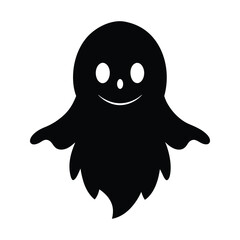 Halloween ghost silhouette vector illustration