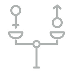 Gender Equality Vector Line Grey Icon Design