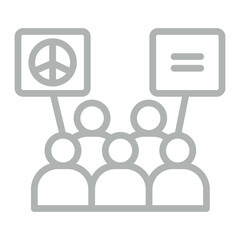 Demonstrator Vector Line Grey Icon Design