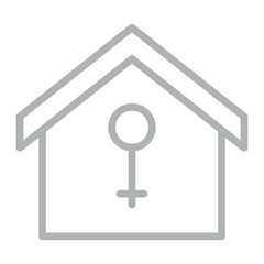 Refuge Vector Line Grey Icon Design