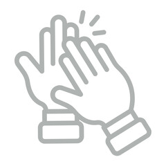 Applause Vector Line Grey Icon Design