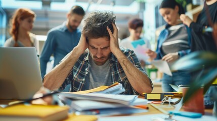 stress worker at office