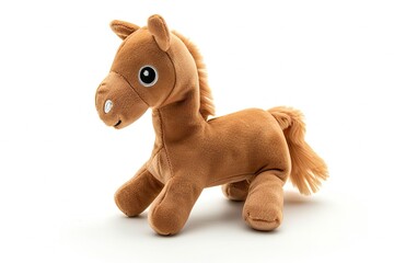 Fototapeta premium Horse plushie doll isolated on white background