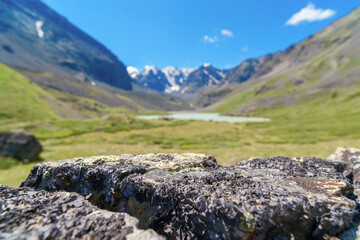 Empty stone in mountain valley 