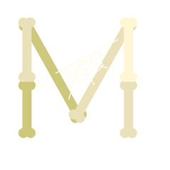 Bone Halloween Letter M