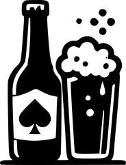 beer bottle and glass