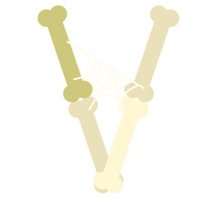 Bone Halloween Letter V