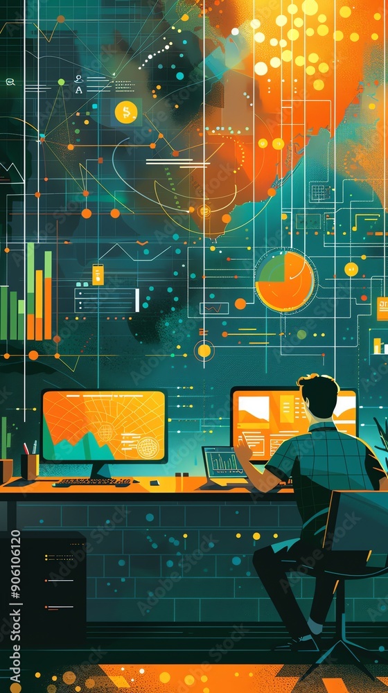 Poster data analyst at work.