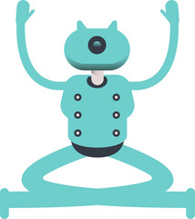 Robot Character Sitting Illustration
