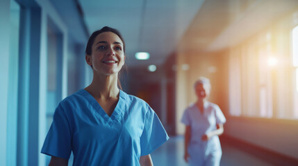 Health care professionals like doctor nurses pathology workers disease researchers working in a laboratory pathology centers modern hospitals smiling discussing enjoying having fun at the hospital and