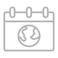 Earth Day Vector Line Grey Icon Design