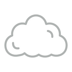 Cloud Vector Line Grey Icon Design