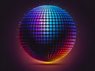 disco ball on black,Ai generated 