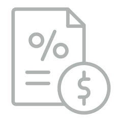 Tax Vector Line Grey Icon Design