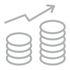 Revenue Vector Line Grey Icon Design