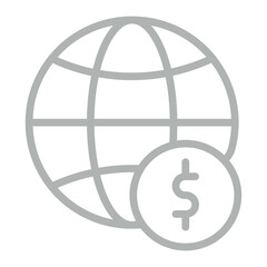 World Financial Vector Line Grey Icon Design