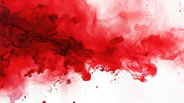 Watercolor in red splash ink material