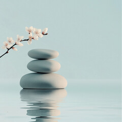 zen stones and orchid