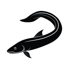 Eel fish silhouette vector illustration