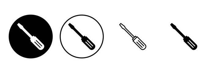 Screwdriver icon set. tools icon vector