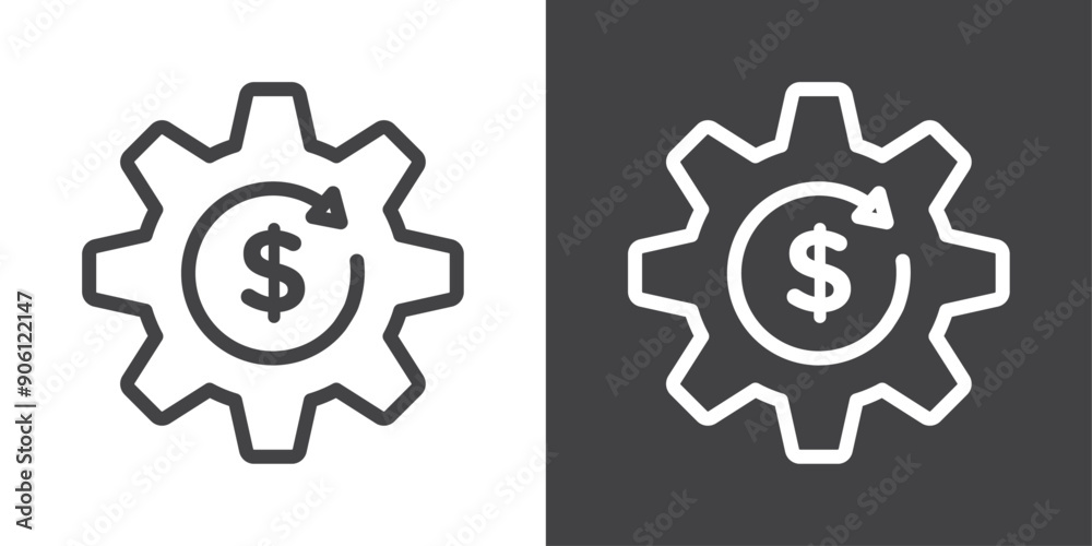 Poster costs optimization icon vector logo set collection for web app ui