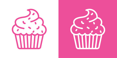Cupcake icon vector logo set collection for web app ui