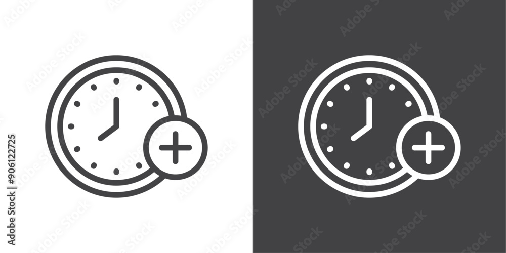 Poster extra hours icon vector logo set collection for web app ui