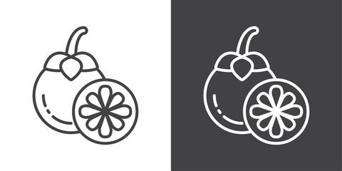 Mangosteen icon vector logo set collection for web app ui