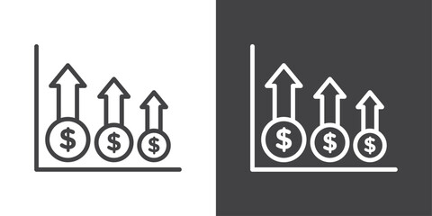 profit growth icon vector logo set collection for web app ui