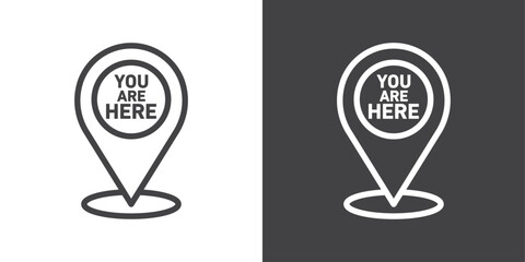 You are Here Pointer Icon vector logo set collection for web app ui