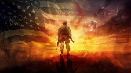 Fototapeta premium American Pride - Patriotic Windows 10 Desktop Wallpaper Honoring our Veterans
