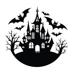 Gothic antique halloween black silhouette vector 