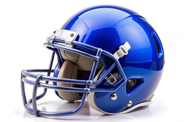 Fototapeta premium Blue American Football Helmet Isolated on White.