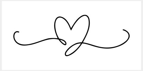 Outline heart clipart Hand drawing icon Doodle sketch Vector stock illustration