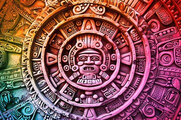 Obraz premium Colorful Aztec Calendar