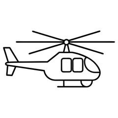 Helicopter silhouette art  icon simple Free vector