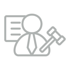 Legal Advisor Vector Line Grey Icon Design